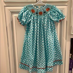 Polka Dot Kids Dress - Blue and White